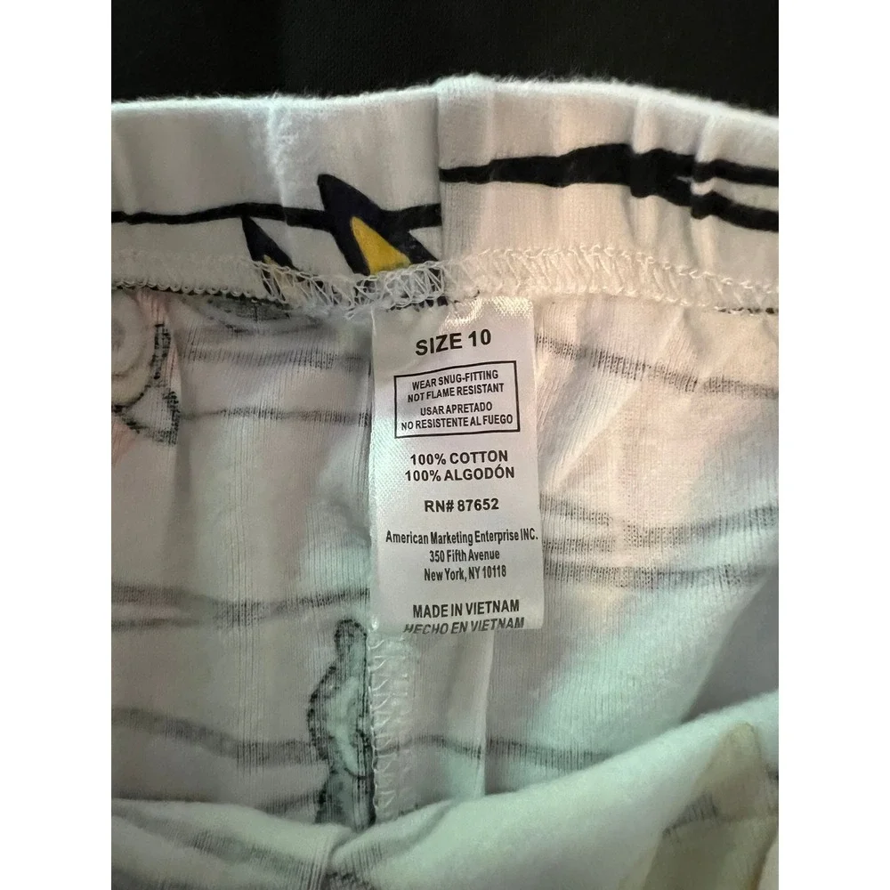 Bluey‎ Halloween Pajamas Set Kids Size 10 Cotton Bat Skeleton Bingo White Stripe
